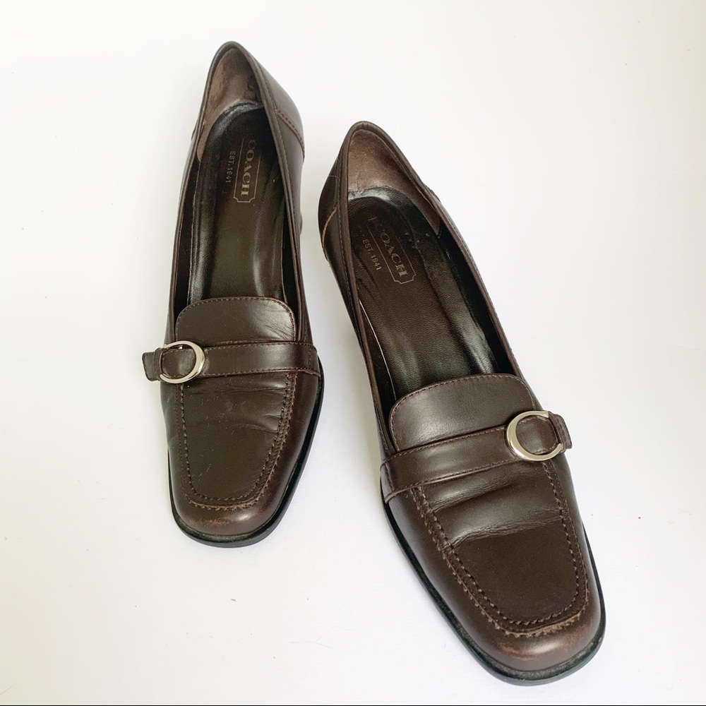 COACH Dark Brown Keely Pump Size 9.5